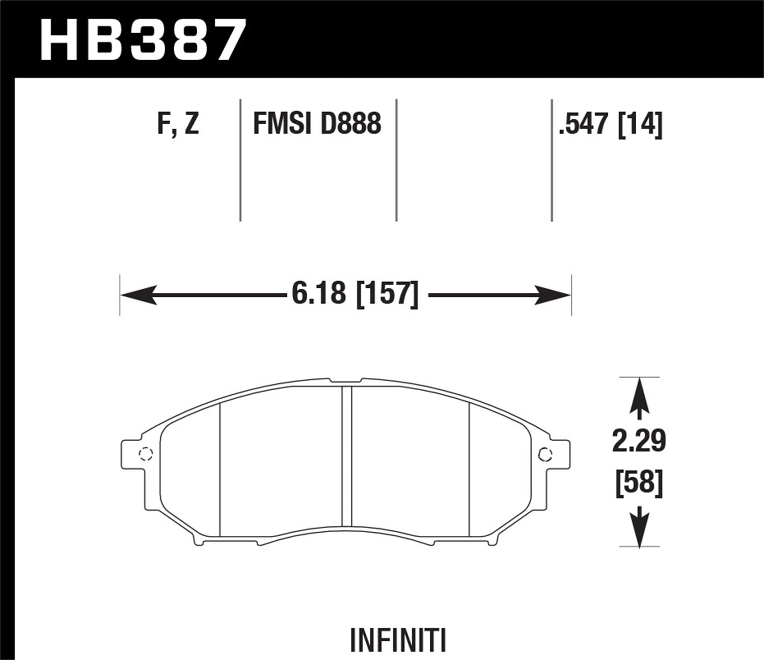 Hawk Performance HB387Z.547 Performance Ceramic Disc Brake Pad