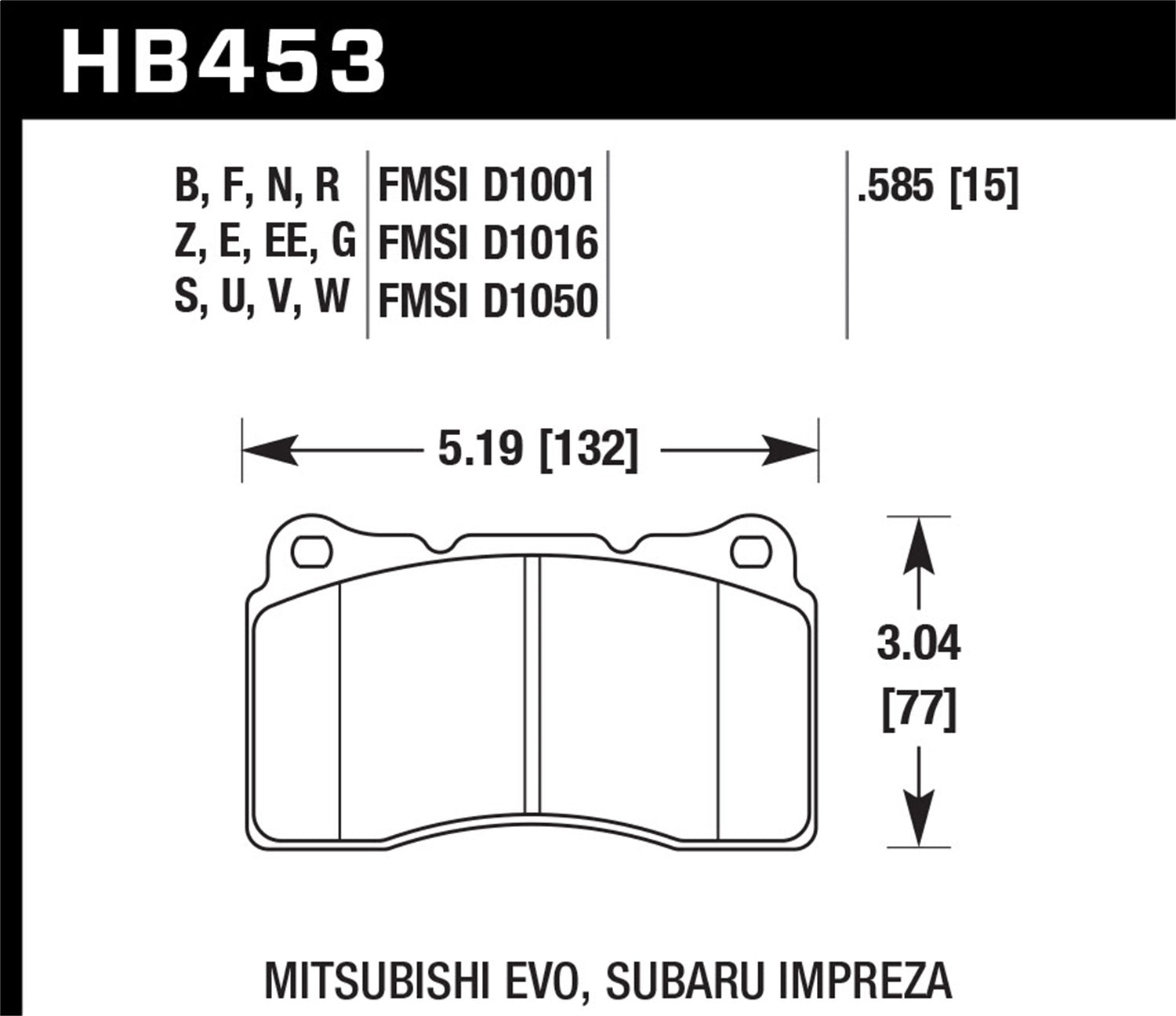 Hawk Performance HB453Q.585 DTC-80 Disc Brake Pad