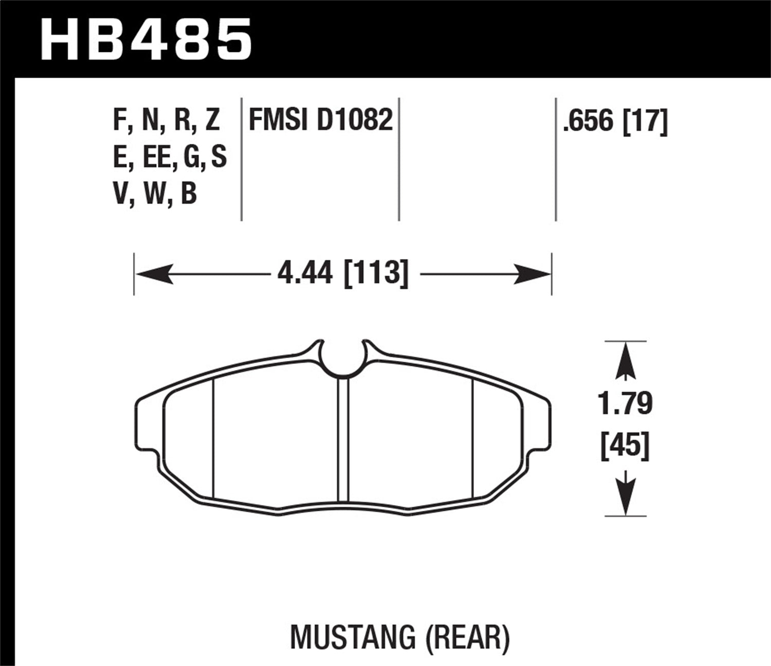 Hawk Performance HB485S.656 HT-10 Disc Brake Pad Fits 05-14 Mustang