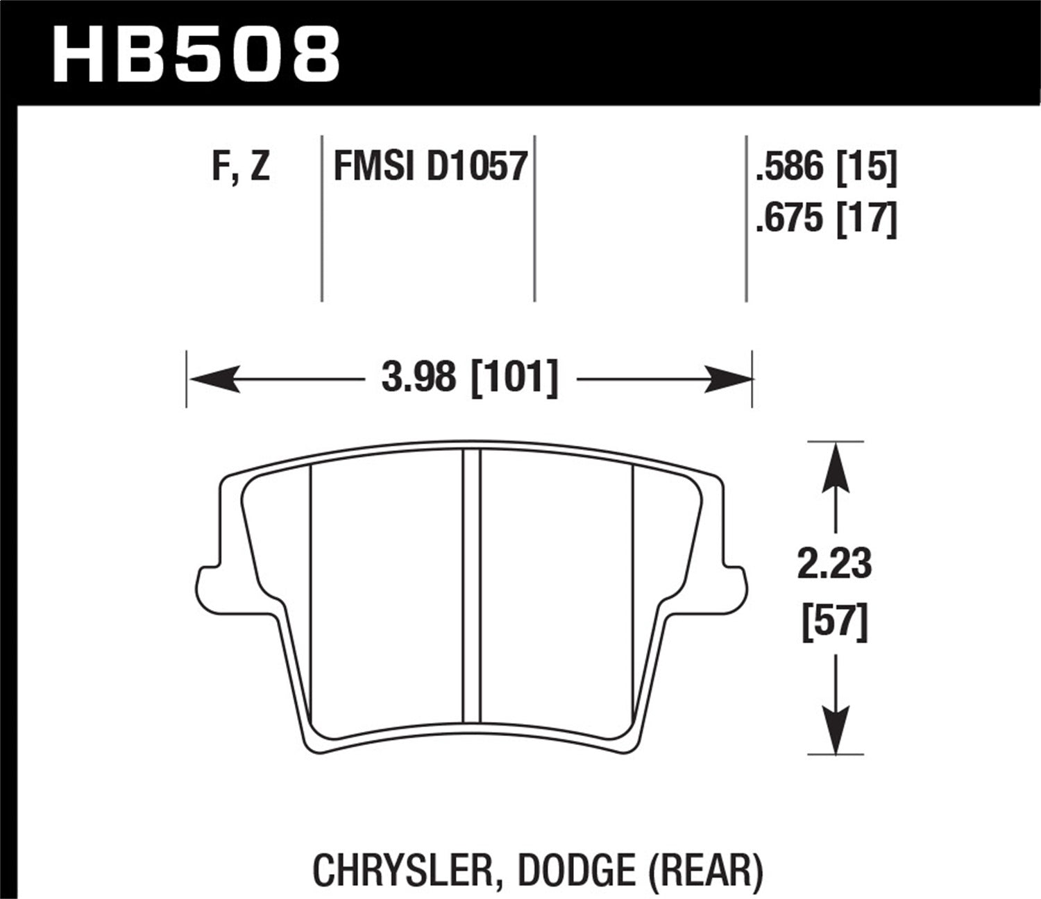 Hawk Performance HB508B.675 HPS 5.0 Disc Brake Pad Fits 300 Challenger Charger