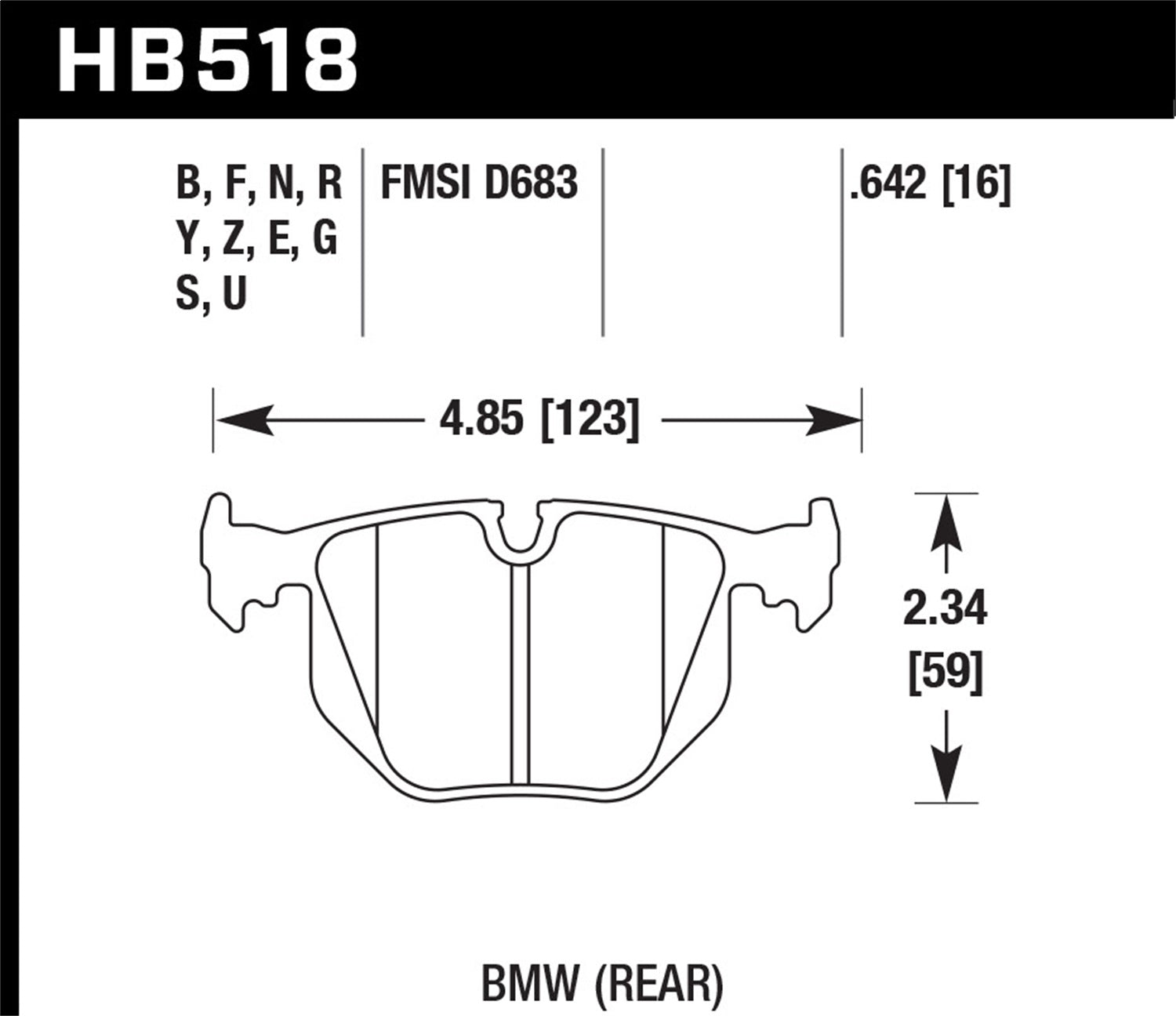 Hawk Performance HB518E.642 Blue 9012 Disc Brake Pad