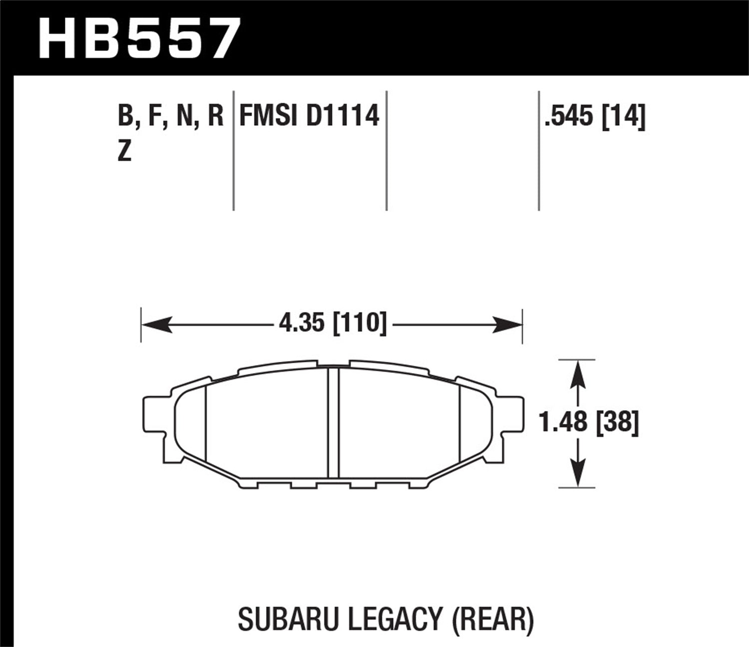 Hawk Performance HB557N.545 HP Plus Disc Brake Pad