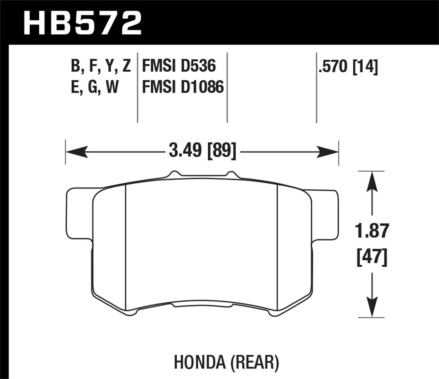 Hawk Performance HB572F.570 HPS Disc Brake Pad