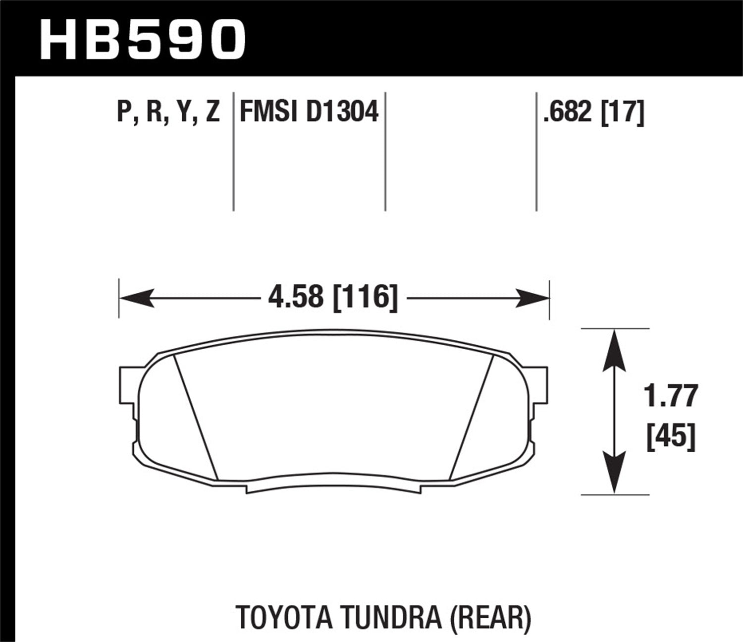 Hawk Performance HB590N.682 HP Plus Disc Brake Pad