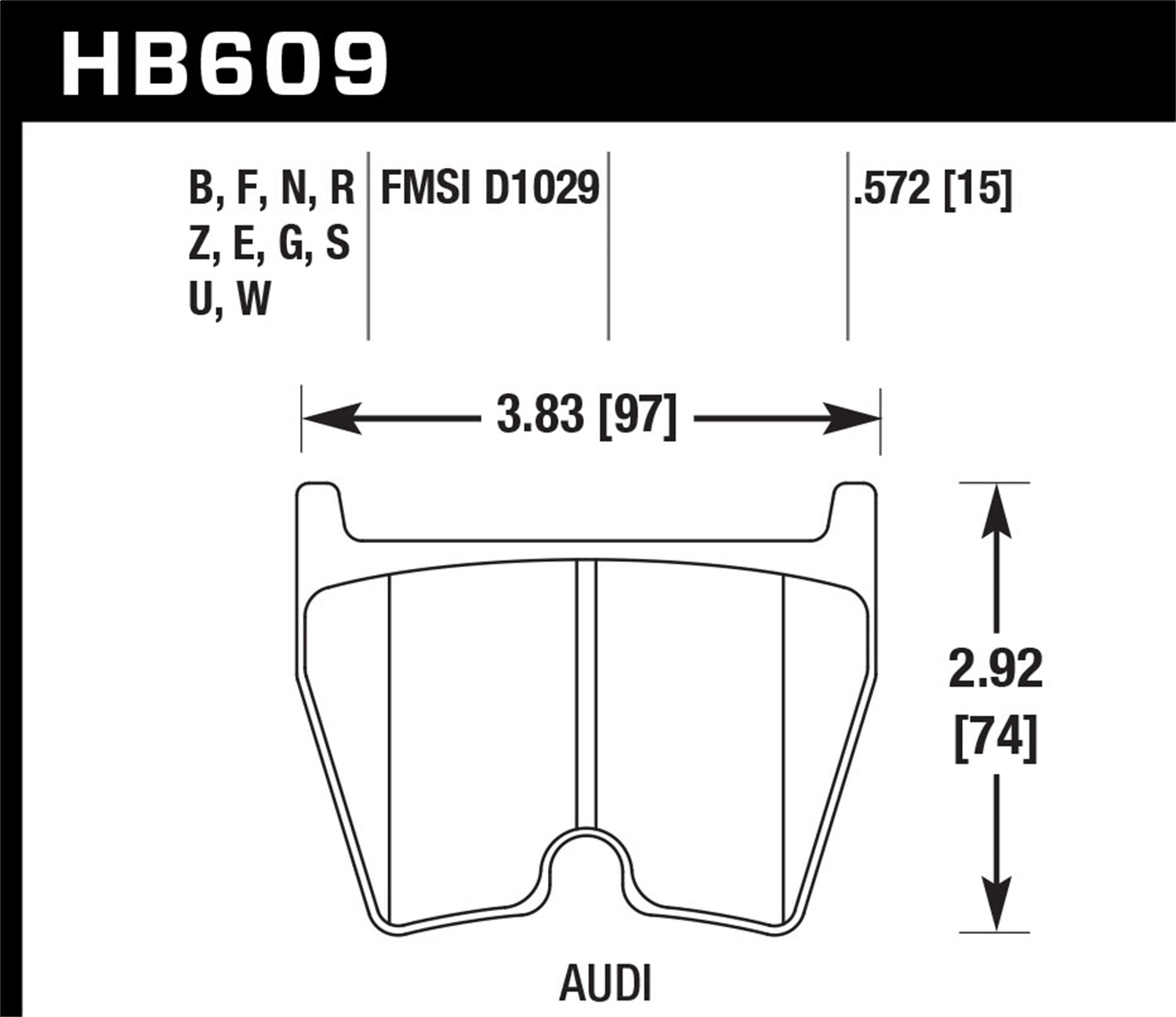 Hawk Performance HB609Z.572 Performance Ceramic Disc Brake Pad