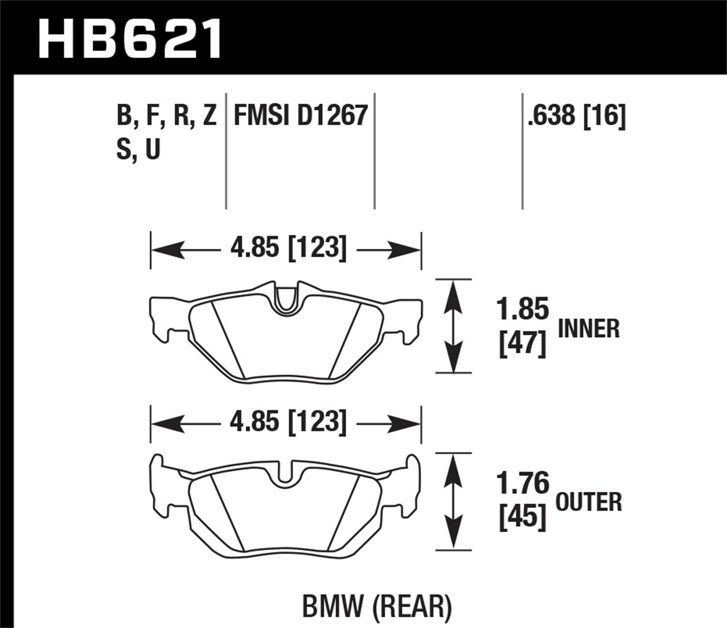 Hawk Performance HB621S.638 HT-10 Disc Brake Pad