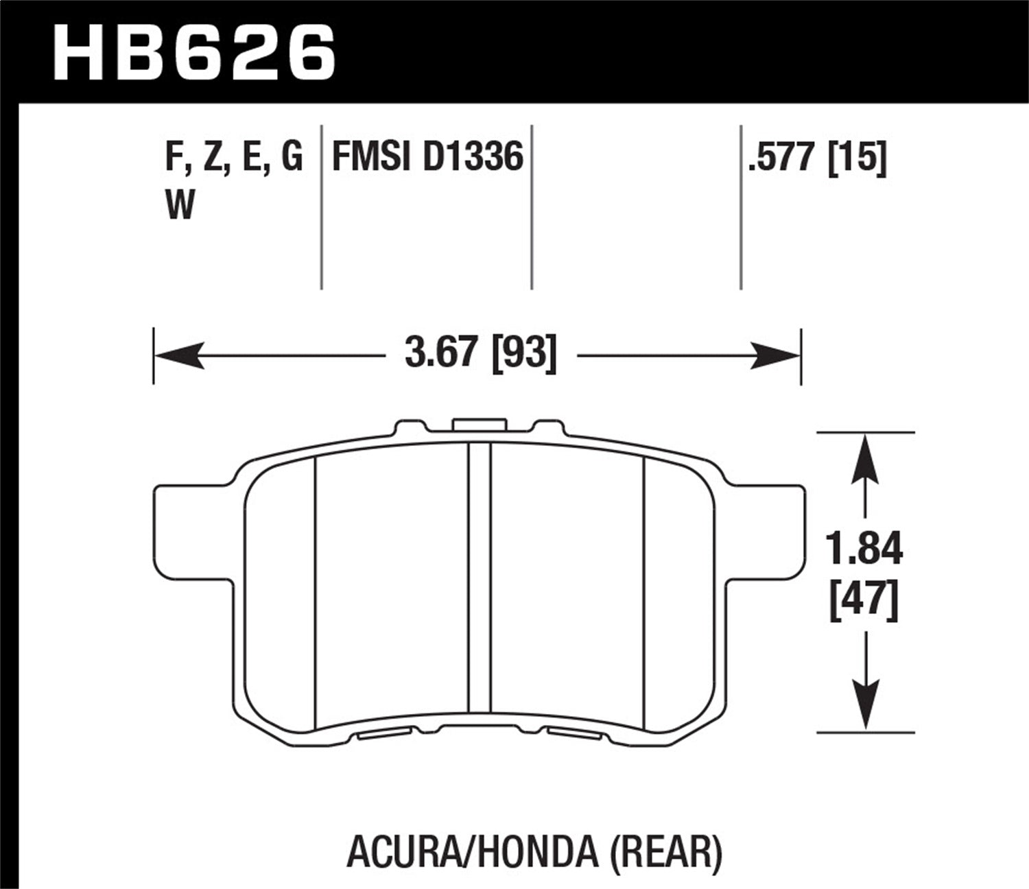 Hawk Performance HB626F.577 HPS Disc Brake Pad Fits 04-15 Accord TSX