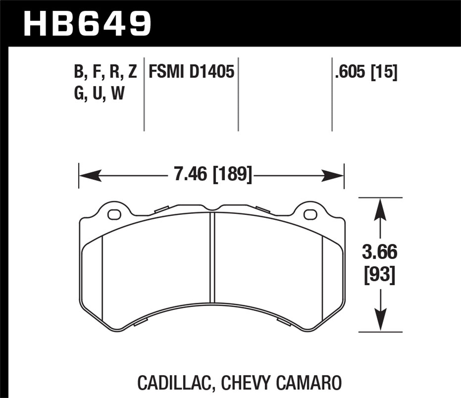 Hawk Performance HB649G.605 DTC-60 Disc Brake Pad