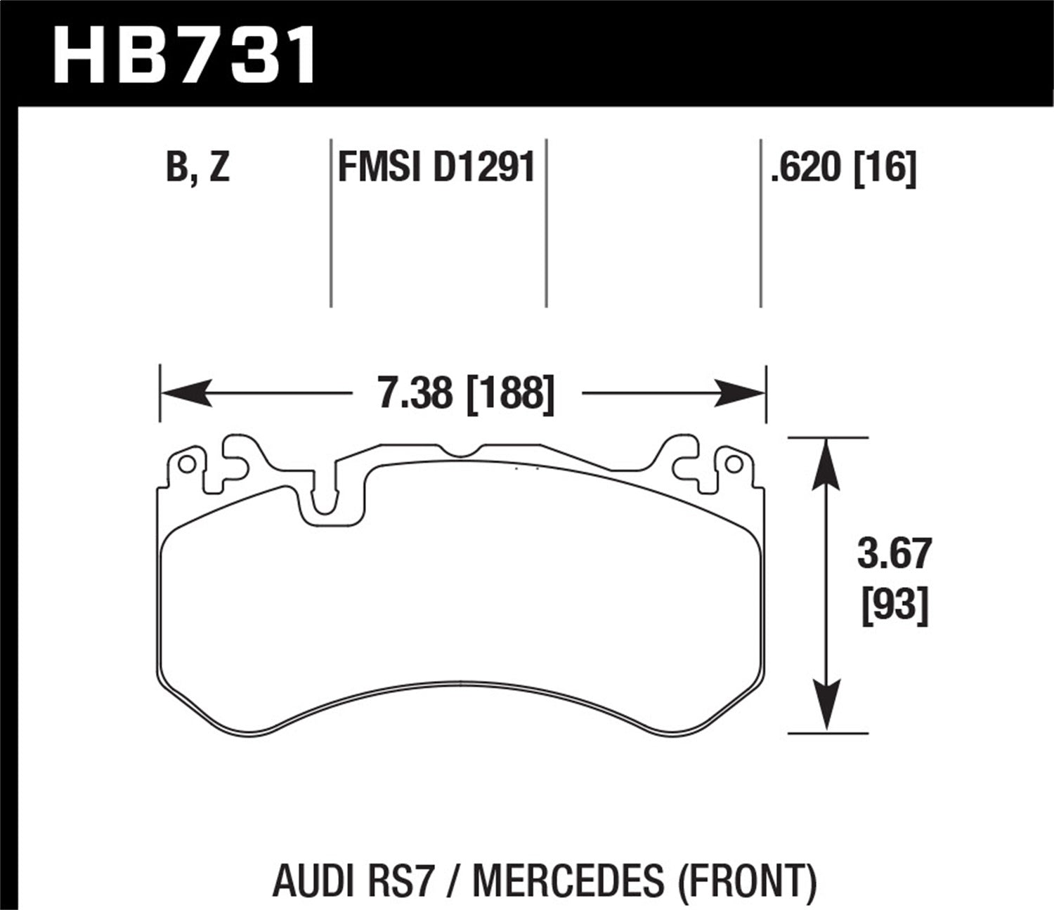 Hawk Performance HB731Z.620 Performance Ceramic Disc Brake Pad