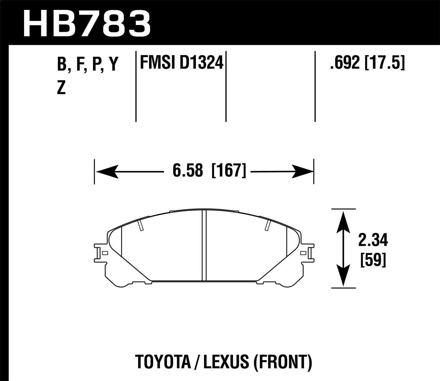 Hawk Performance HB783Y.692 LTS Disc Brake Pad