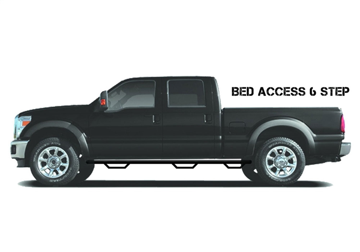N-Fab F17110QC-6 Wheel To Wheel Nerf Step Bar w/Bed Access