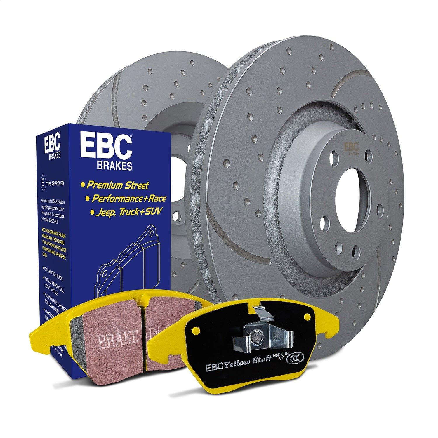 EBC Brakes S5KF1567 S5 Kits Yellowstuff And GD Rotors Fits 90-93 Civic Integra