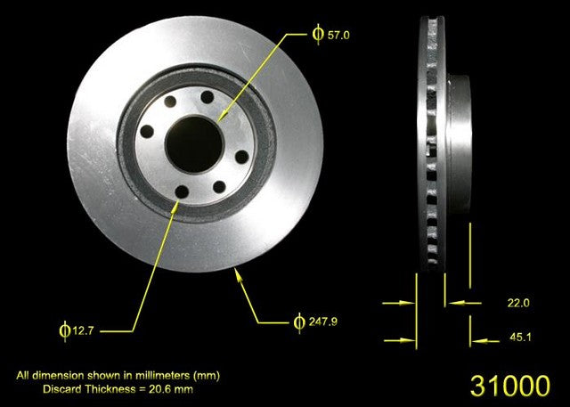 BENDIX PREMIUM DRUM AND ROTOR Disc Brake Rotor  PRT1546