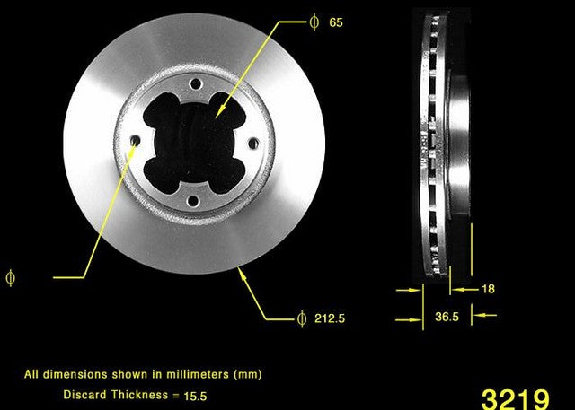 BENDIX PREMIUM DRUM AND ROTOR Disc Brake Rotor  PRT1549