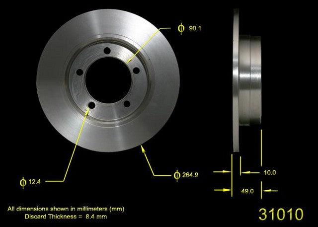 BENDIX PREMIUM DRUM AND ROTOR Disc Brake Rotor  PRT1575