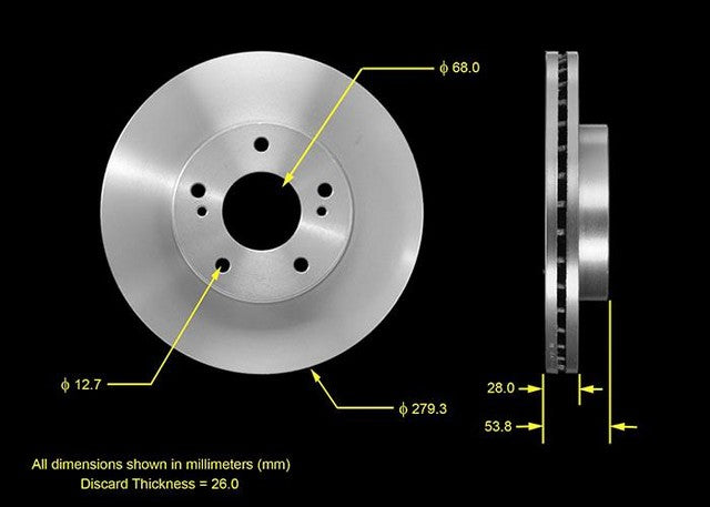 BENDIX PREMIUM DRUM AND ROTOR Disc Brake Rotor  PRT1595