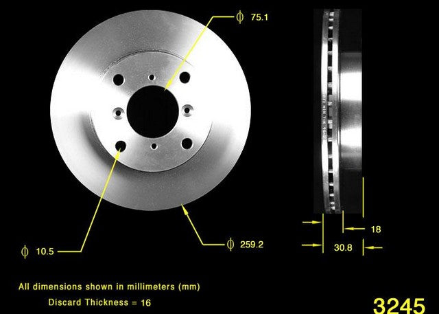 BENDIX PREMIUM DRUM AND ROTOR Disc Brake Rotor  PRT1596