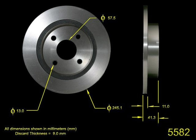 BENDIX PREMIUM DRUM AND ROTOR Disc Brake Rotor  PRT1605