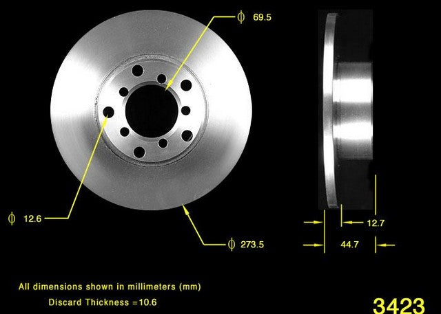 BENDIX PREMIUM DRUM AND ROTOR Disc Brake Rotor  PRT1649