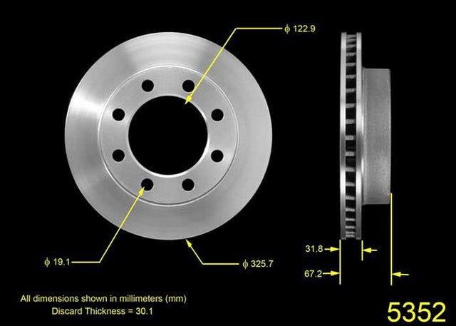 BENDIX PREMIUM DRUM AND ROTOR Disc Brake Rotor  PRT1663