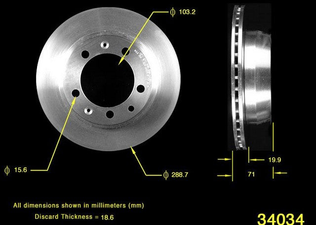 BENDIX PREMIUM DRUM AND ROTOR Disc Brake Rotor  PRT1665
