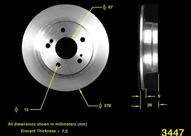 BENDIX PREMIUM DRUM AND ROTOR Disc Brake Rotor  PRT1676