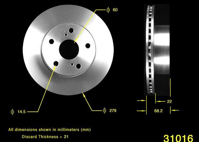 BENDIX PREMIUM DRUM AND ROTOR Disc Brake Rotor  PRT1693