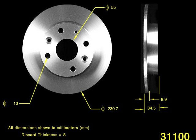 BENDIX PREMIUM DRUM AND ROTOR Disc Brake Rotor  PRT1694