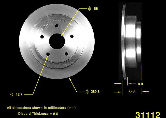 BENDIX PREMIUM DRUM AND ROTOR Disc Brake Rotor  PRT1696