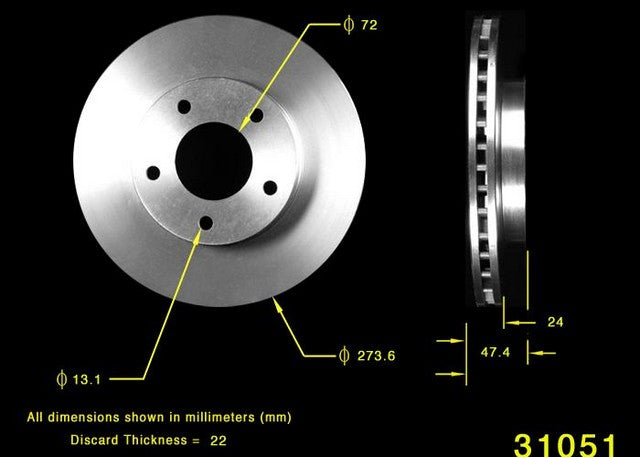 BENDIX PREMIUM DRUM AND ROTOR Disc Brake Rotor  PRT1705