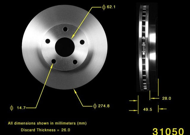 BENDIX PREMIUM DRUM AND ROTOR Disc Brake Rotor  PRT1723