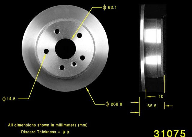 BENDIX PREMIUM DRUM AND ROTOR Disc Brake Rotor  PRT1726