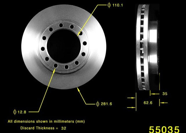 BENDIX PREMIUM DRUM AND ROTOR Disc Brake Rotor  PRT1730