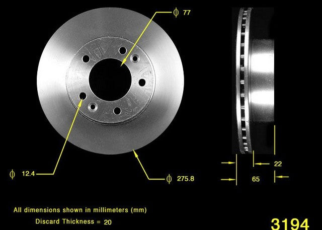 BENDIX PREMIUM DRUM AND ROTOR Disc Brake Rotor  PRT1737