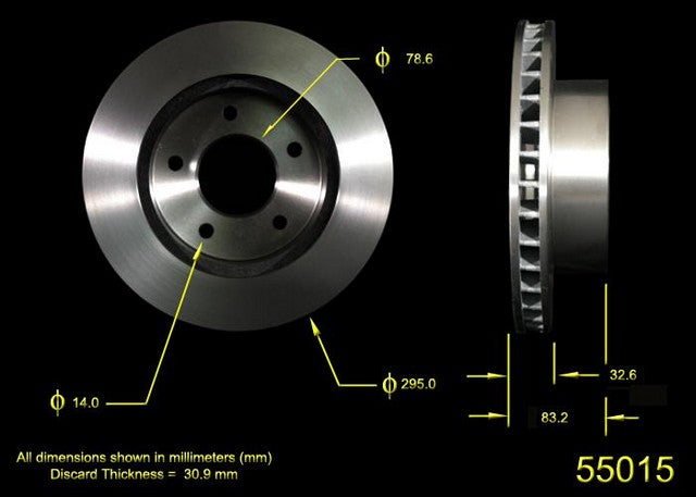 BENDIX PREMIUM DRUM AND ROTOR Disc Brake Rotor  PRT1745FC