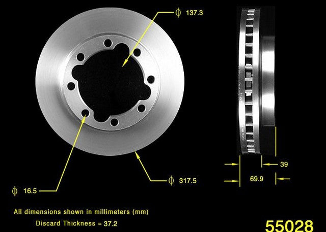 BENDIX PREMIUM DRUM AND ROTOR Disc Brake Rotor  PRT1770