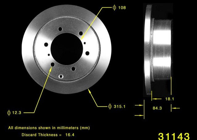 BENDIX PREMIUM DRUM AND ROTOR Disc Brake Rotor  PRT1777