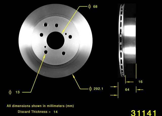 BENDIX PREMIUM DRUM AND ROTOR Disc Brake Rotor  PRT1787