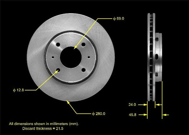 BENDIX PREMIUM DRUM AND ROTOR Disc Brake Rotor  PRT5440
