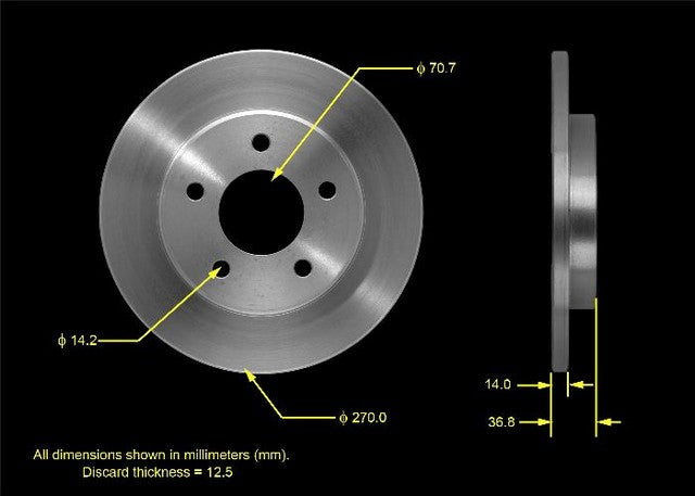 BENDIX PREMIUM DRUM AND ROTOR Disc Brake Rotor  PRT5442