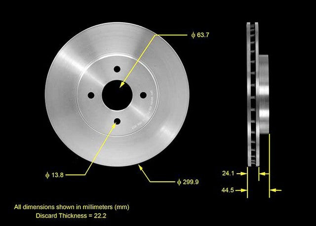 BENDIX PREMIUM DRUM AND ROTOR Disc Brake Rotor  PRT5443