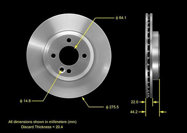 BENDIX PREMIUM DRUM AND ROTOR Disc Brake Rotor  PRT5445