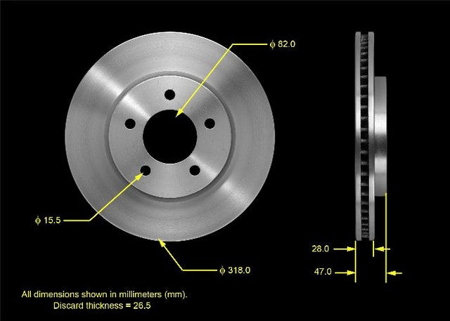BENDIX PREMIUM DRUM AND ROTOR Disc Brake Rotor  PRT5468