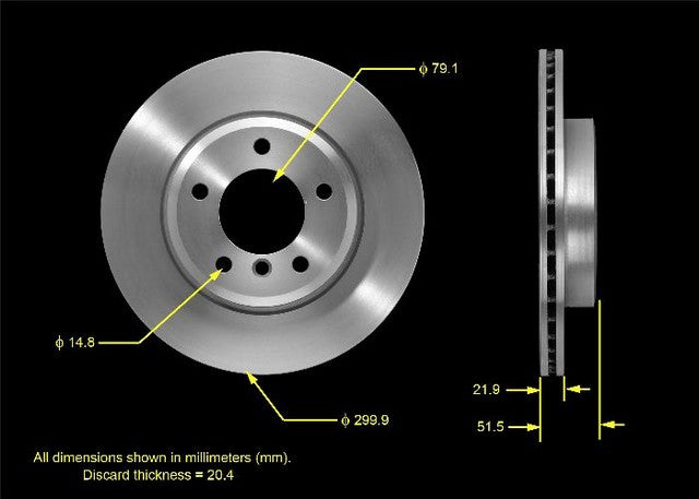 BENDIX PREMIUM DRUM AND ROTOR Disc Brake Rotor  PRT5469