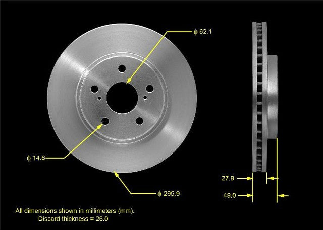 BENDIX PREMIUM DRUM AND ROTOR Disc Brake Rotor  PRT5471
