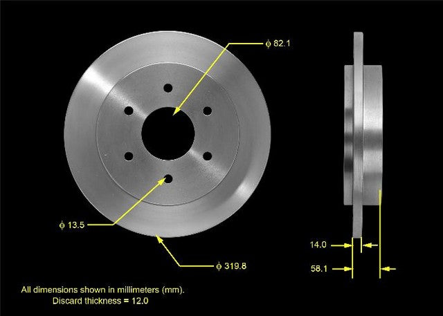 BENDIX PREMIUM DRUM AND ROTOR Disc Brake Rotor  PRT5475