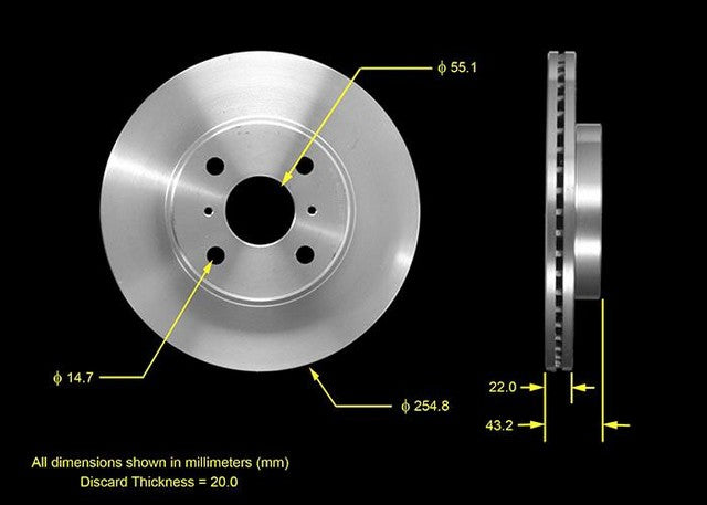 BENDIX PREMIUM DRUM AND ROTOR Disc Brake Rotor  PRT5476