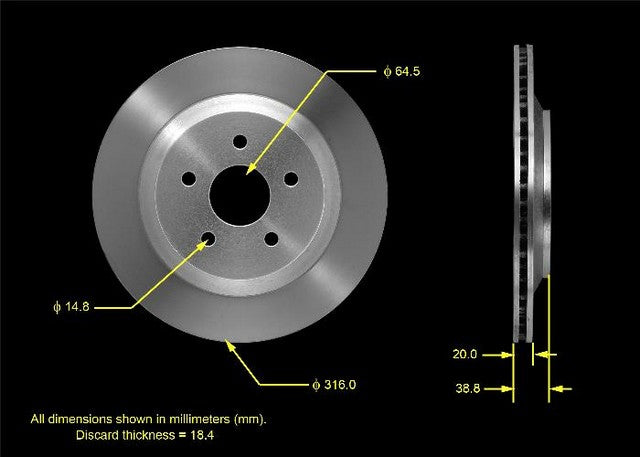 BENDIX PREMIUM DRUM AND ROTOR Disc Brake Rotor  PRT5478