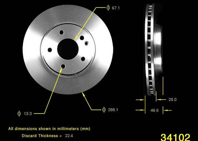 BENDIX PREMIUM DRUM AND ROTOR Disc Brake Rotor  PRT5492