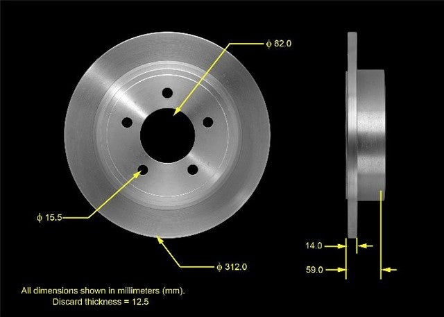 BENDIX PREMIUM DRUM AND ROTOR Disc Brake Rotor  PRT5496